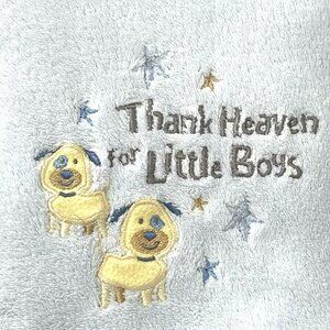 Little Beginnings Boys Super Soft Blue Blanket with Puppies